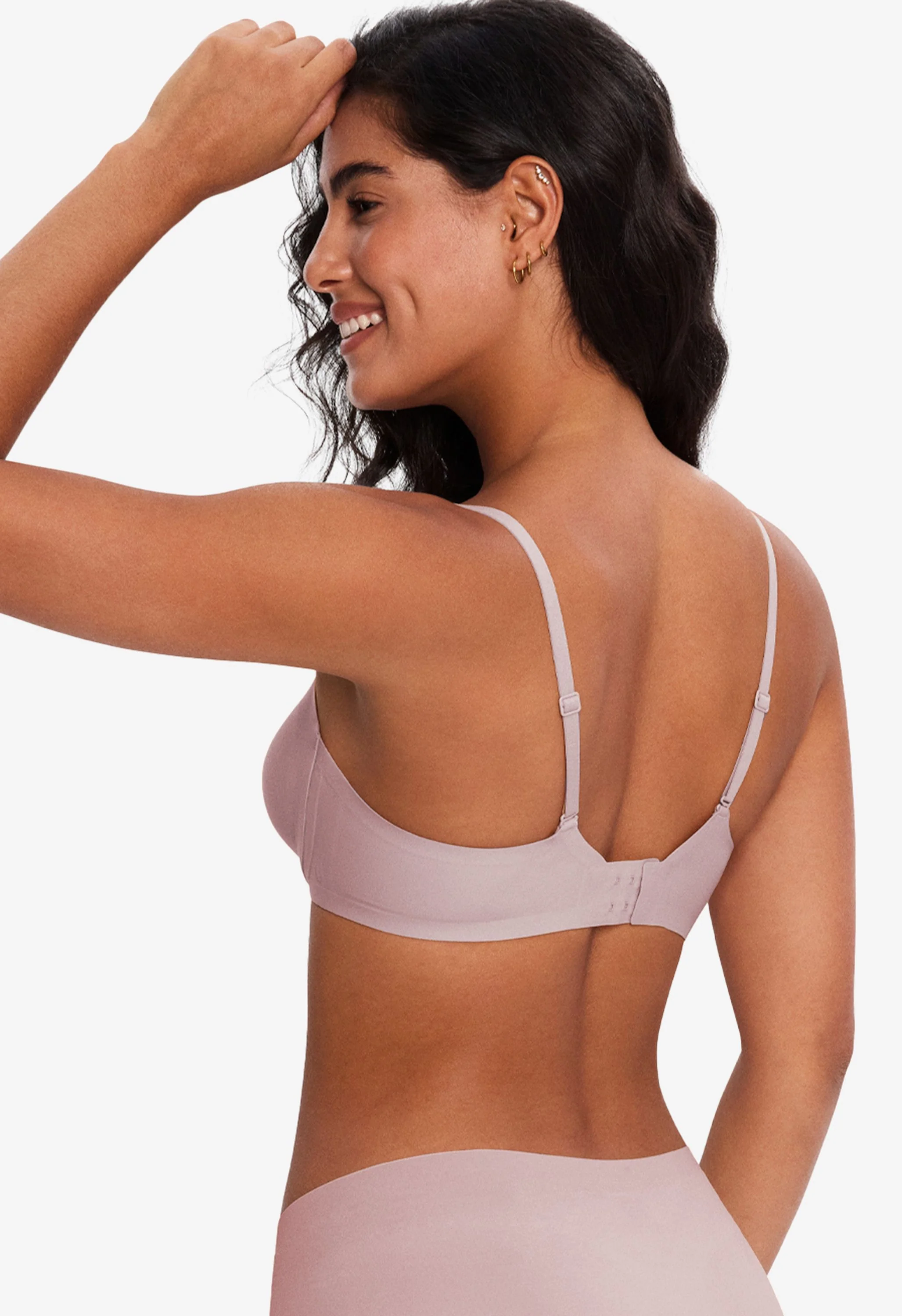 Mesh Trimmed Wave Neck Support Wireless Bra - Image 3