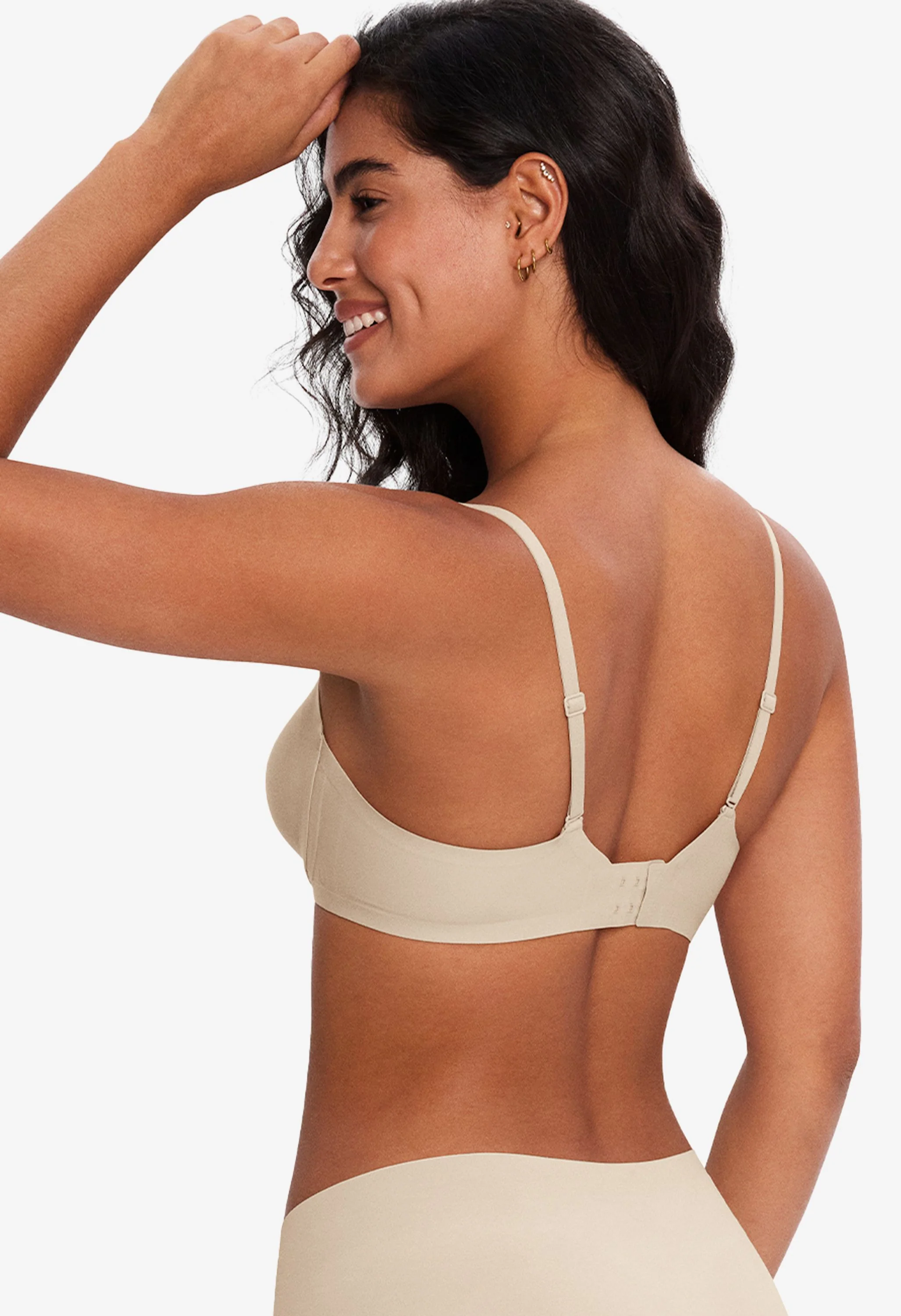 Mesh Trimmed Wave Neck Support Wireless Bra - Image 3
