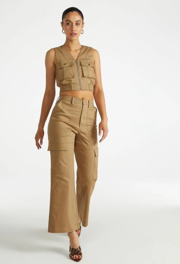 Utility Cropped Cargo Vest - Image 4
