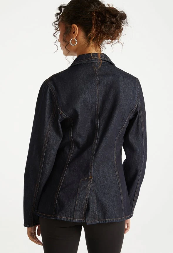 Utility Denim Blazer - Image 3