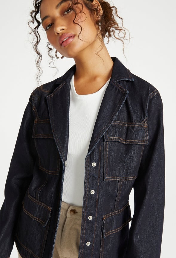 Utility Denim Blazer - Image 4
