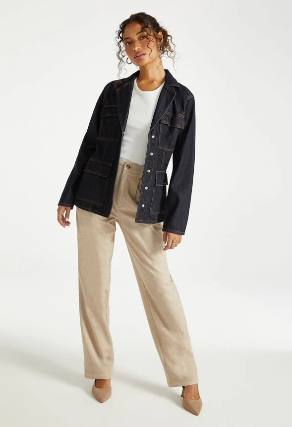 Utility Denim Blazer - Image 6