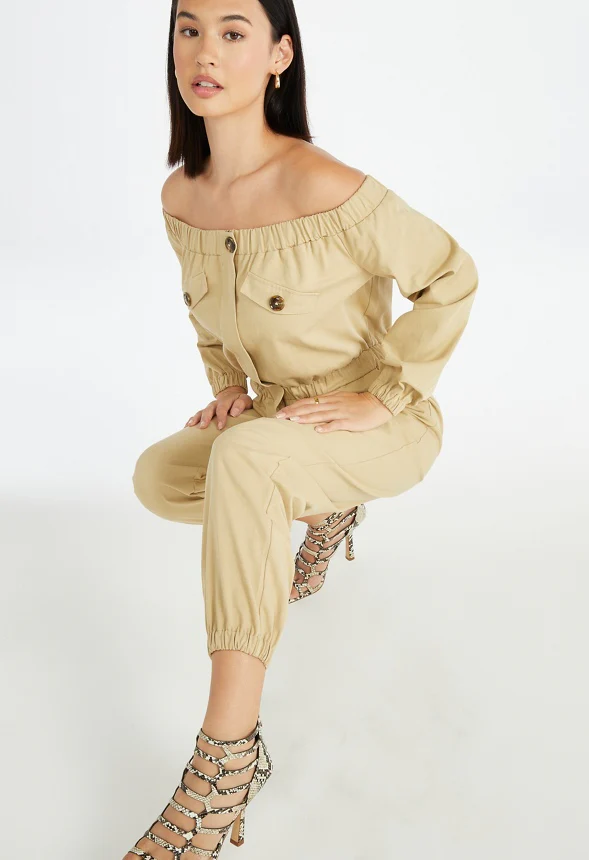 Utility Off The Shoulder Jumpsuit - Image 3