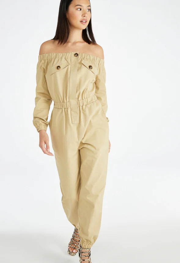 Utility Off The Shoulder Jumpsuit - Image 5