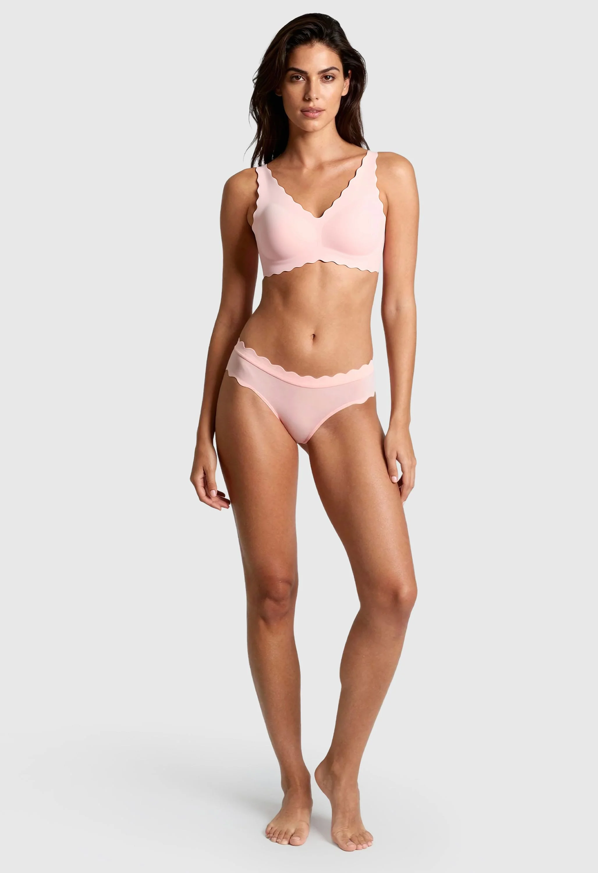 Global Seamless Wave Trimmed Deep V-Neck Bralette-Smart Size - Image 5