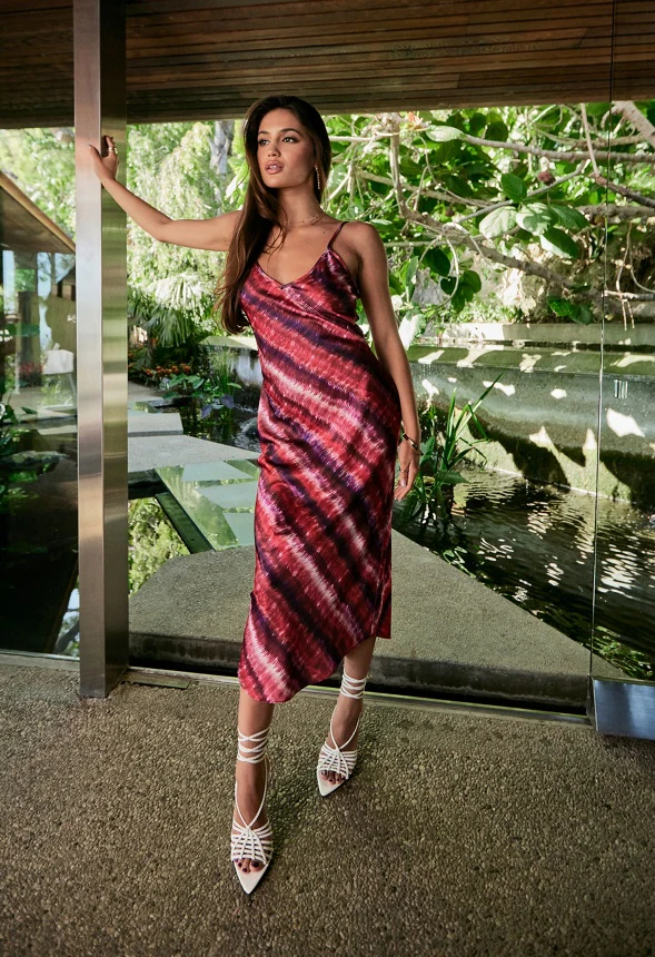 V-Neck Midi Slip Dress - Image 4