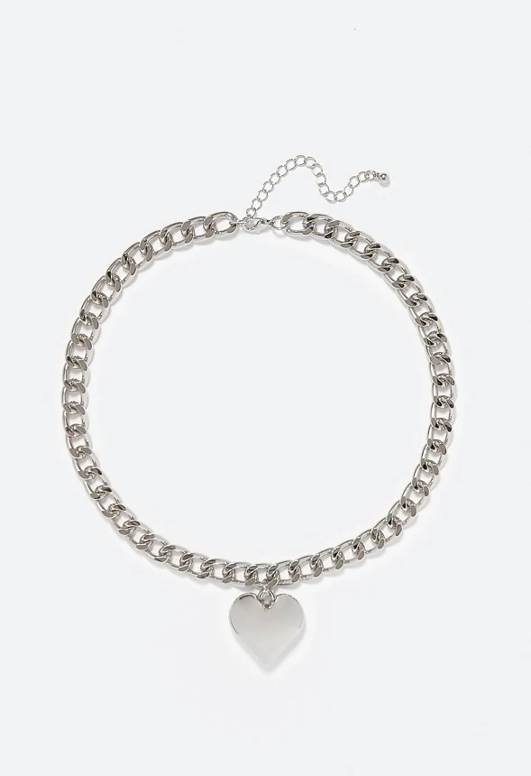Vada Chain And Puff Heart Necklace - Image 2