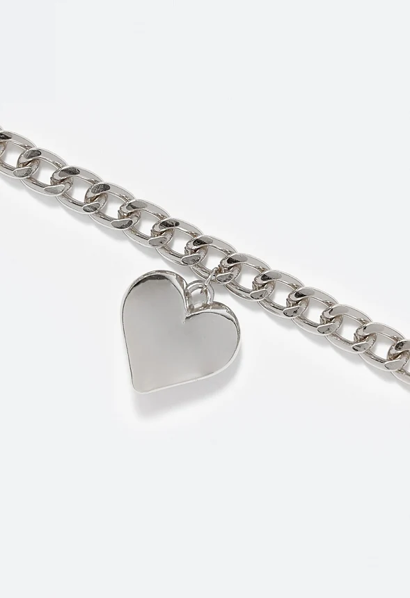 Vada Chain And Puff Heart Necklace - Image 3