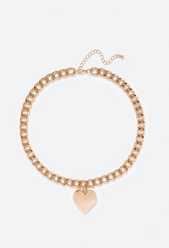 Vada Chain And Puff Heart Necklace