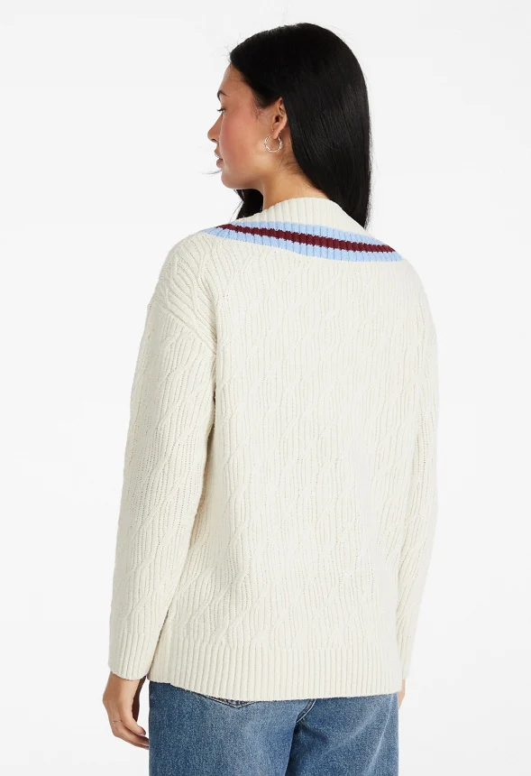 Varsity V-Neck Sweater - Image 2