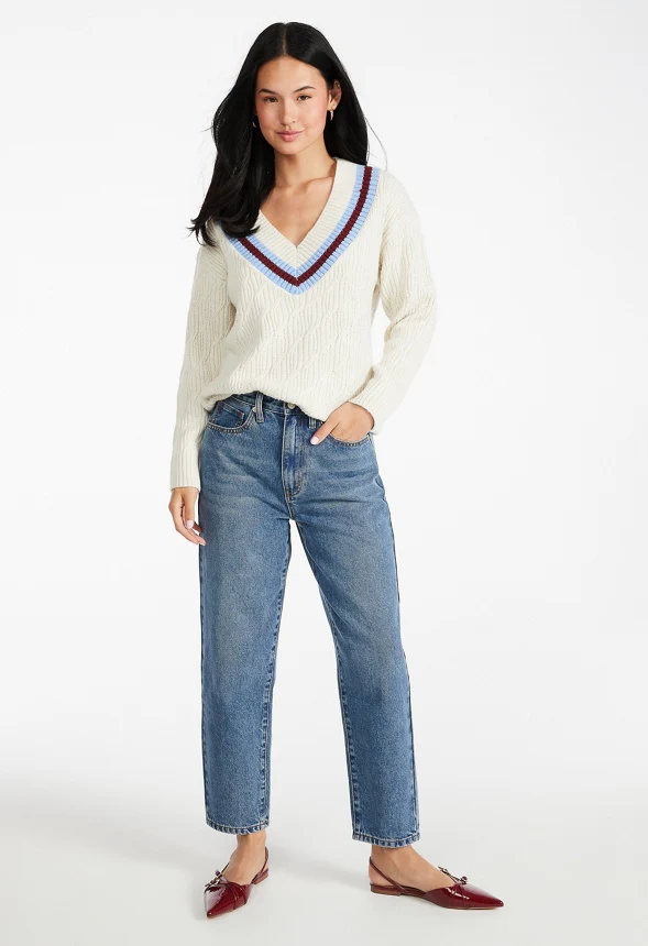 Varsity V-Neck Sweater - Image 4