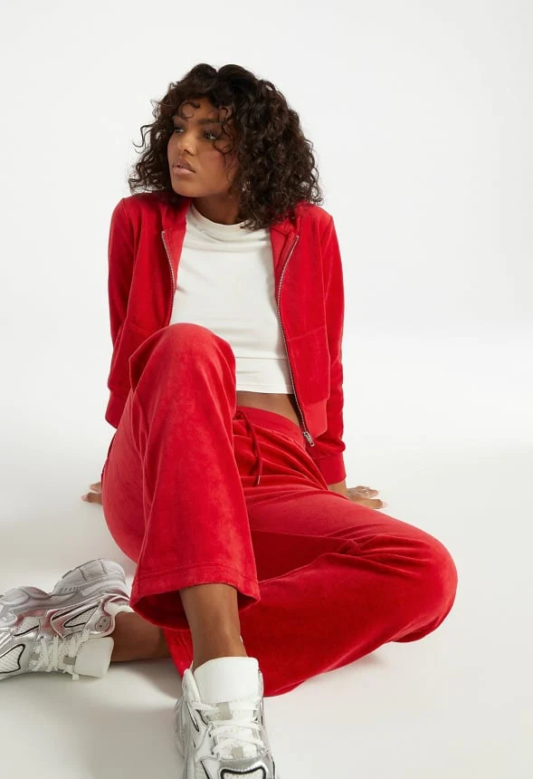 Velour Cropped Hoodie - Image 4