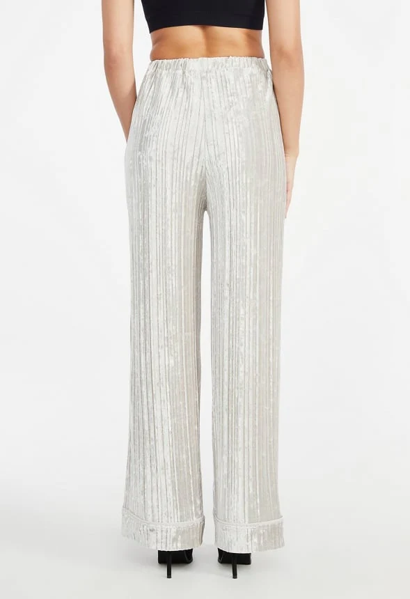 Velvet Plisse Trousers - Image 2