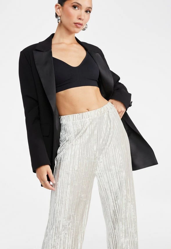 Velvet Plisse Trousers - Image 3
