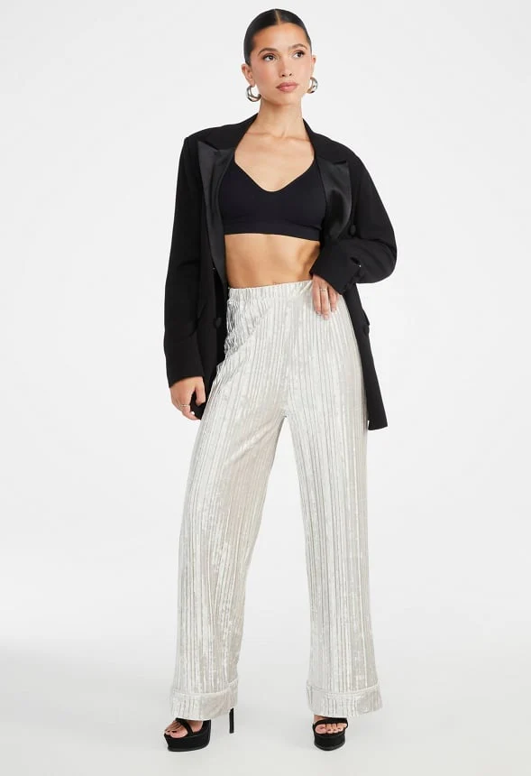 Velvet Plisse Trousers - Image 5