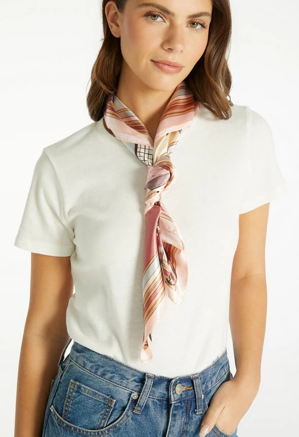 Viva Multi Color Horse Print Silk Like Scarf - Image 2