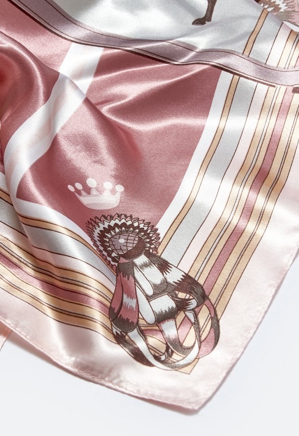Viva Multi Color Horse Print Silk Like Scarf - Image 4
