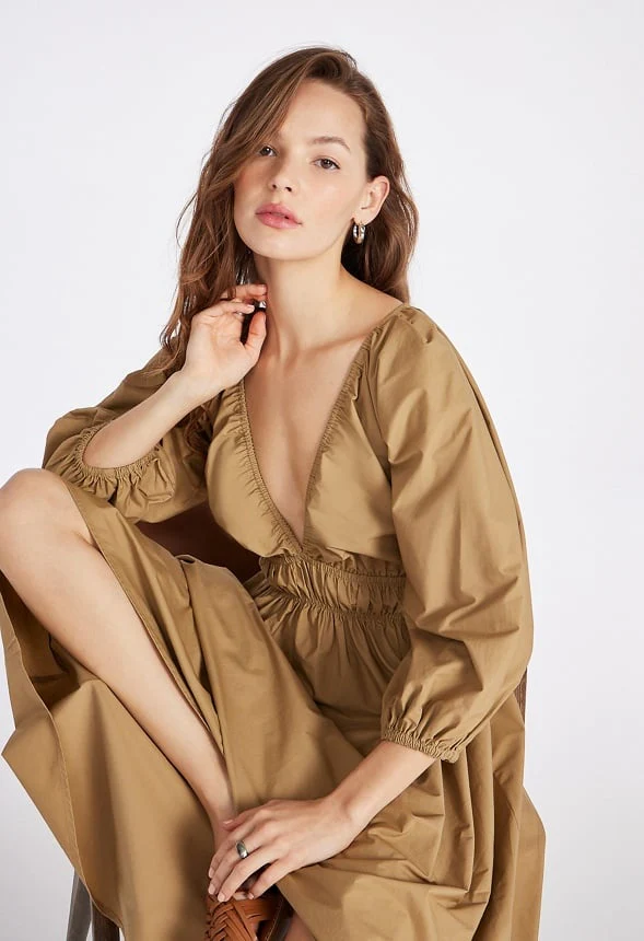 Volume Sleeve Maxi Dress - Image 3