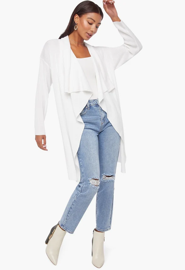 Waterfall Drape Front Cardigan - Image 2