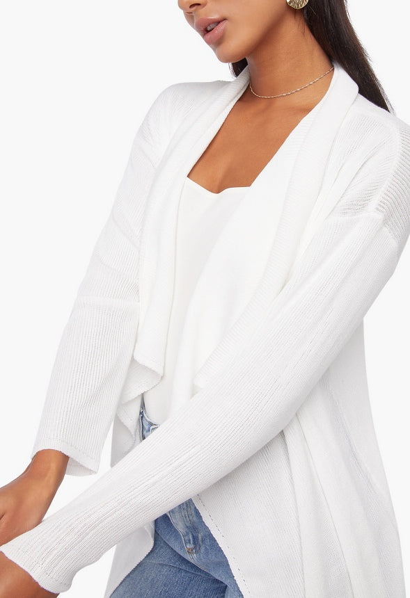Waterfall Drape Front Cardigan - Image 4