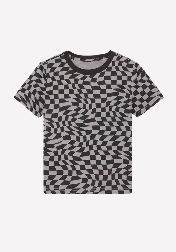 Wavy Check Printed Tee - Image 2