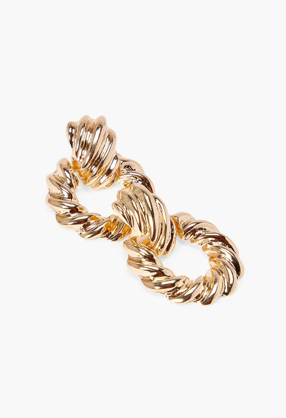 Wavy Circle Doorknocker Earrings - Image 2