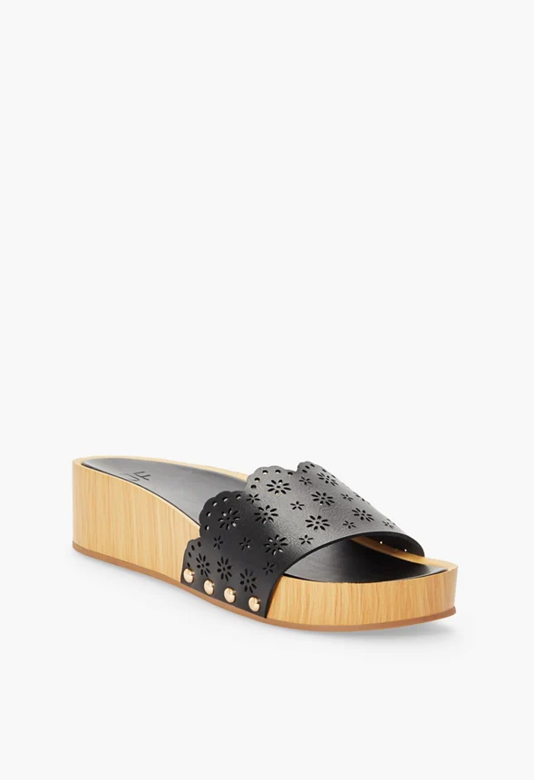 Wavy Eyelet Slide Sandal - Image 2
