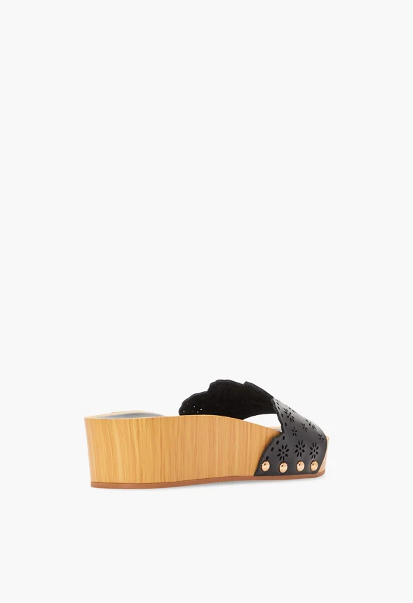 Wavy Eyelet Slide Sandal - Image 3