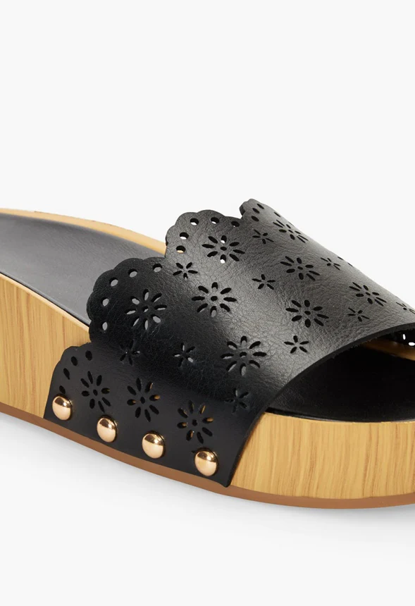 Wavy Eyelet Slide Sandal - Image 4