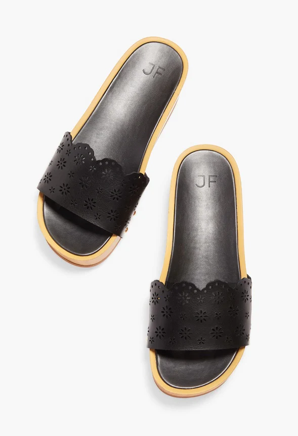 Wavy Eyelet Slide Sandal - Image 6