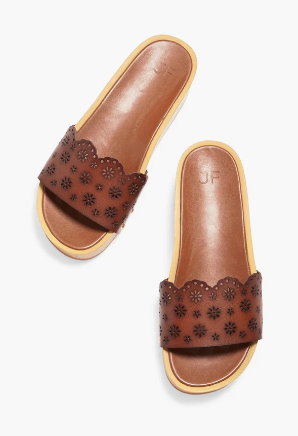 Wavy Eyelet Slide Sandal - Image 2