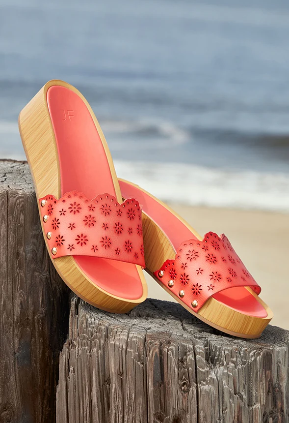 Wavy Eyelet Slide Sandal - Image 2