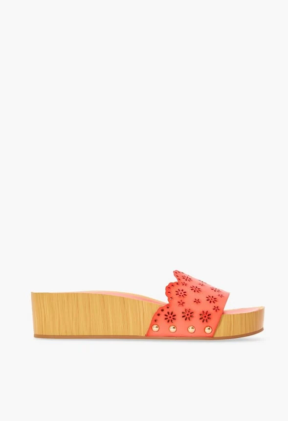 Wavy Eyelet Slide Sandal - Image 3