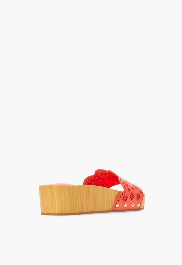 Wavy Eyelet Slide Sandal - Image 4