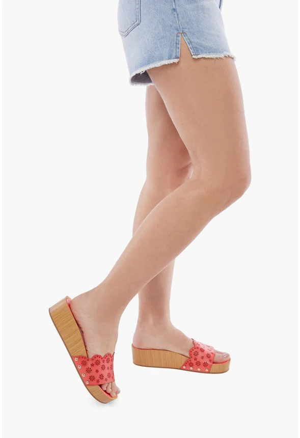 Wavy Eyelet Slide Sandal - Image 5