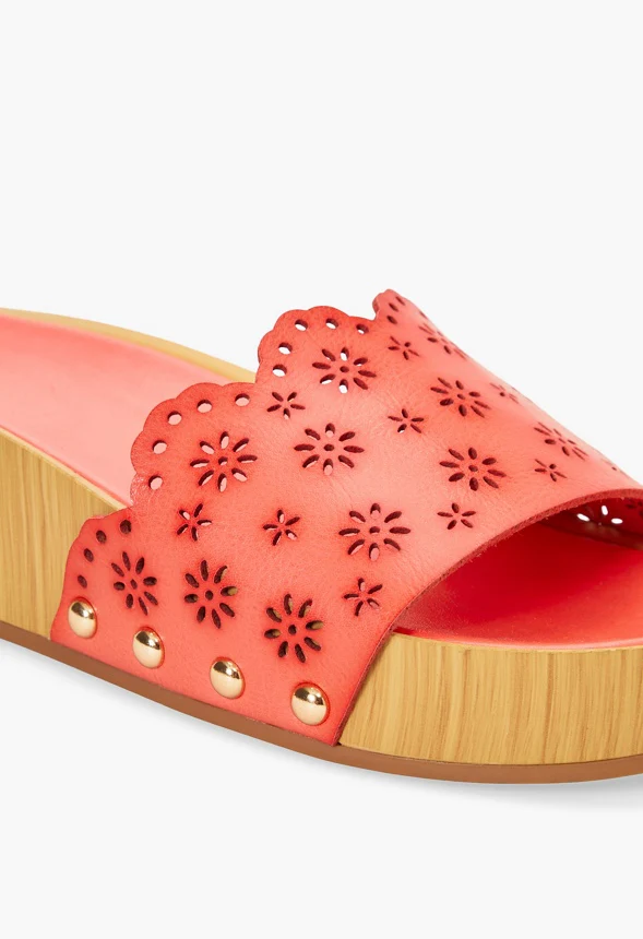 Wavy Eyelet Slide Sandal - Image 6