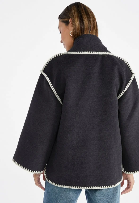 Whip Stitch Scarf Coat - Image 2