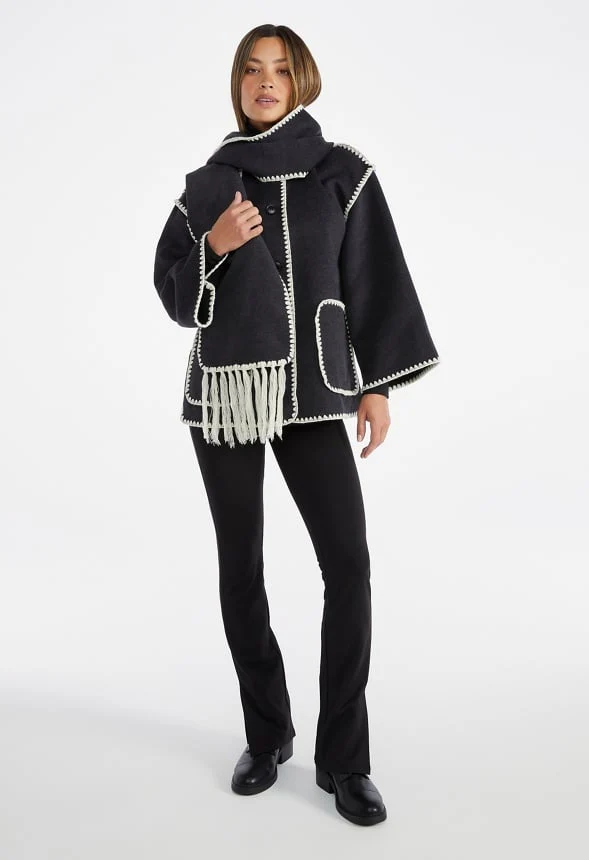 Whip Stitch Scarf Coat - Image 5