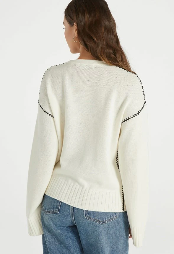 Whipstitch Pullover Sweater - Image 2