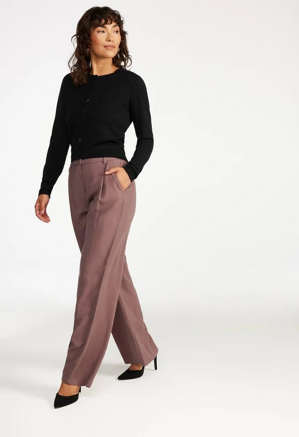 Tailored Wide Leg Pleat Front Trousers - Image 5