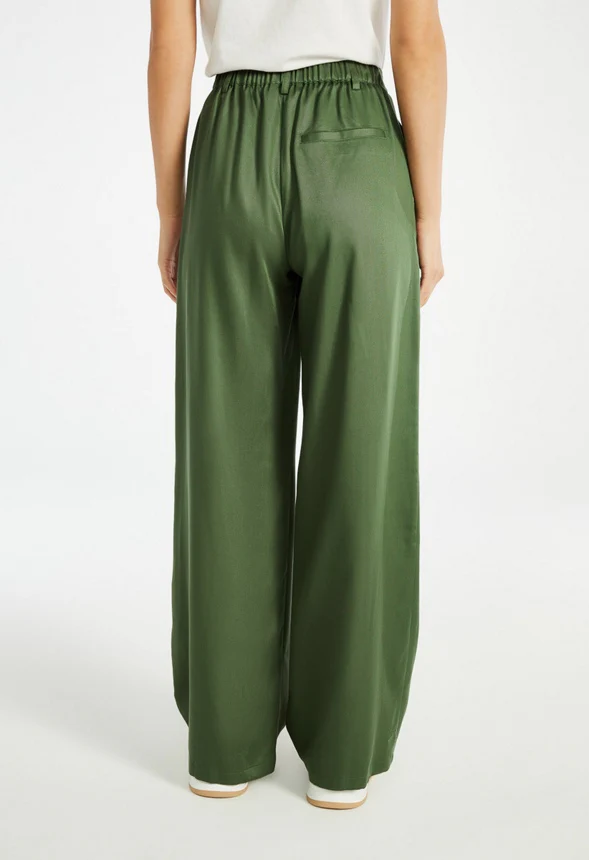 Wide Leg Pleated Front Trousers - Image 2