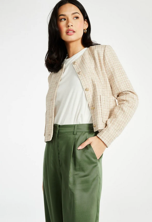 Wide Leg Pleated Front Trousers - Image 4