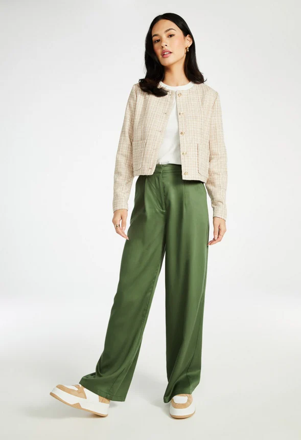 Wide Leg Pleated Front Trousers - Image 6
