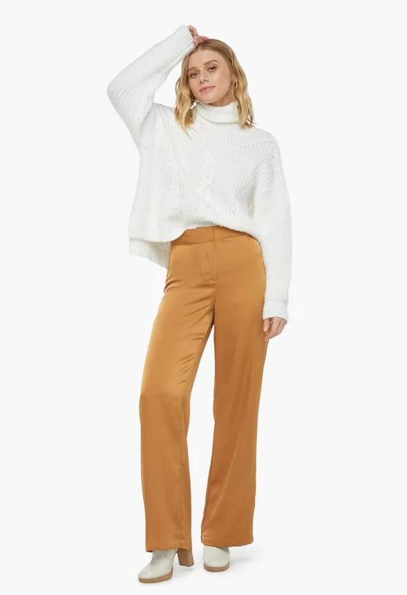 Wide Leg Satin Pants - Image 5