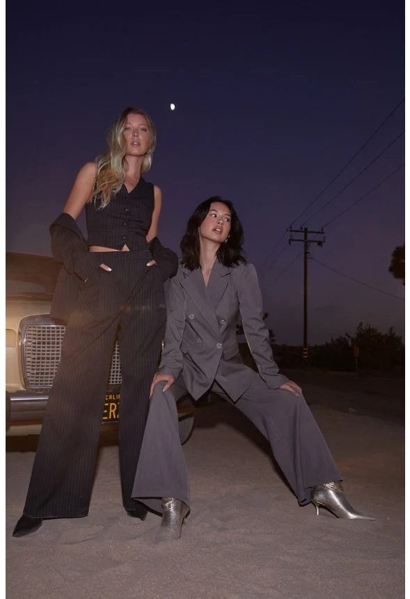 Wide Leg Suiting Trousers - Image 6