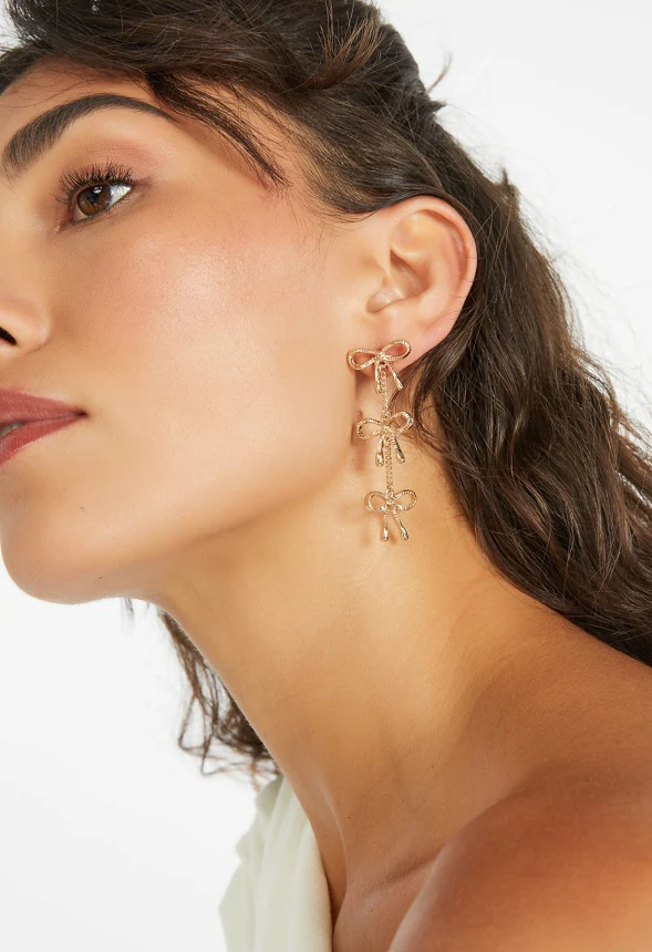 Willa Bow Detailed Strand Earrings - Image 2