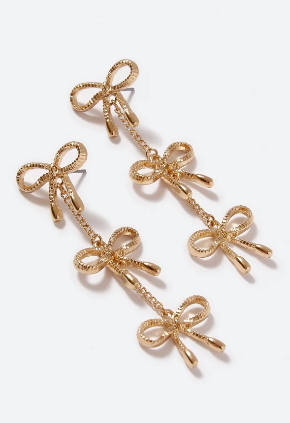 Willa Bow Detailed Strand Earrings - Image 3
