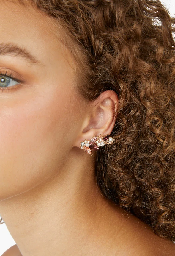Winnie Tonal Navette Stud Earrings - Image 2