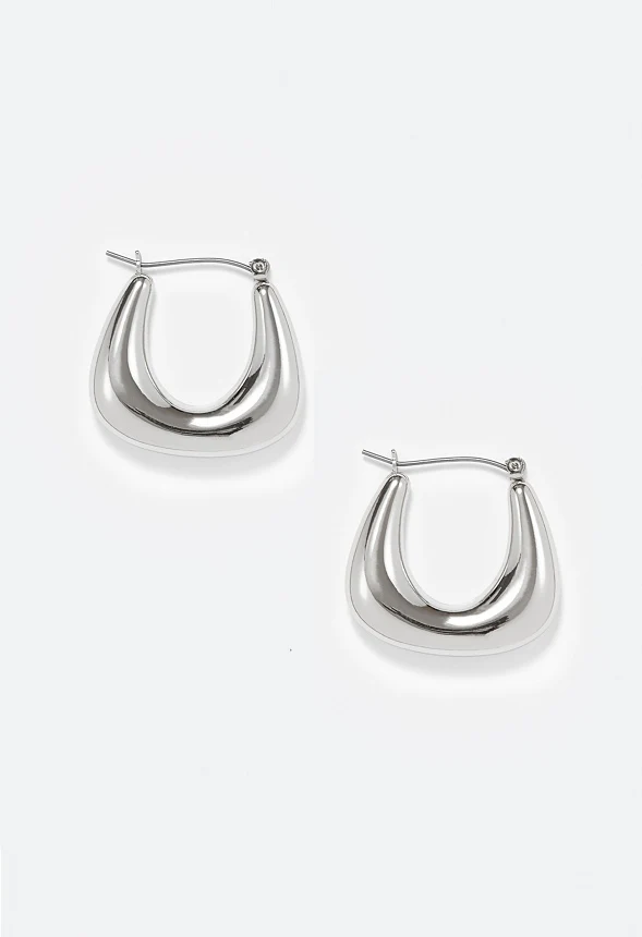 Winter Square Hoop Earrings - Image 2