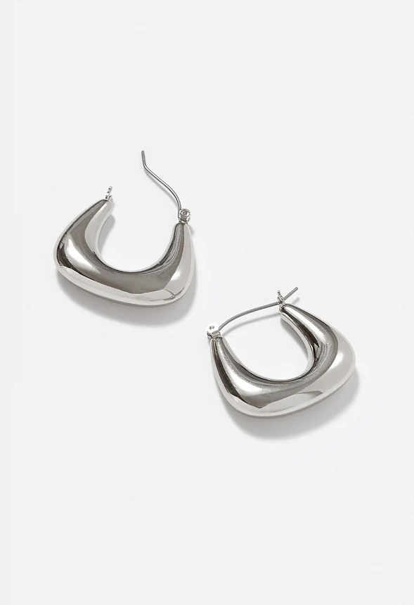 Winter Square Hoop Earrings - Image 3